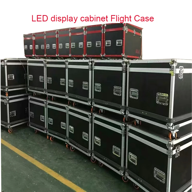 

P2.5 P4 P5 Die casting aluminum Rental LED display cabinet Flight Case, 1 Flight case Pack 6 pcs 640X640mm Cabinet ,Customizable