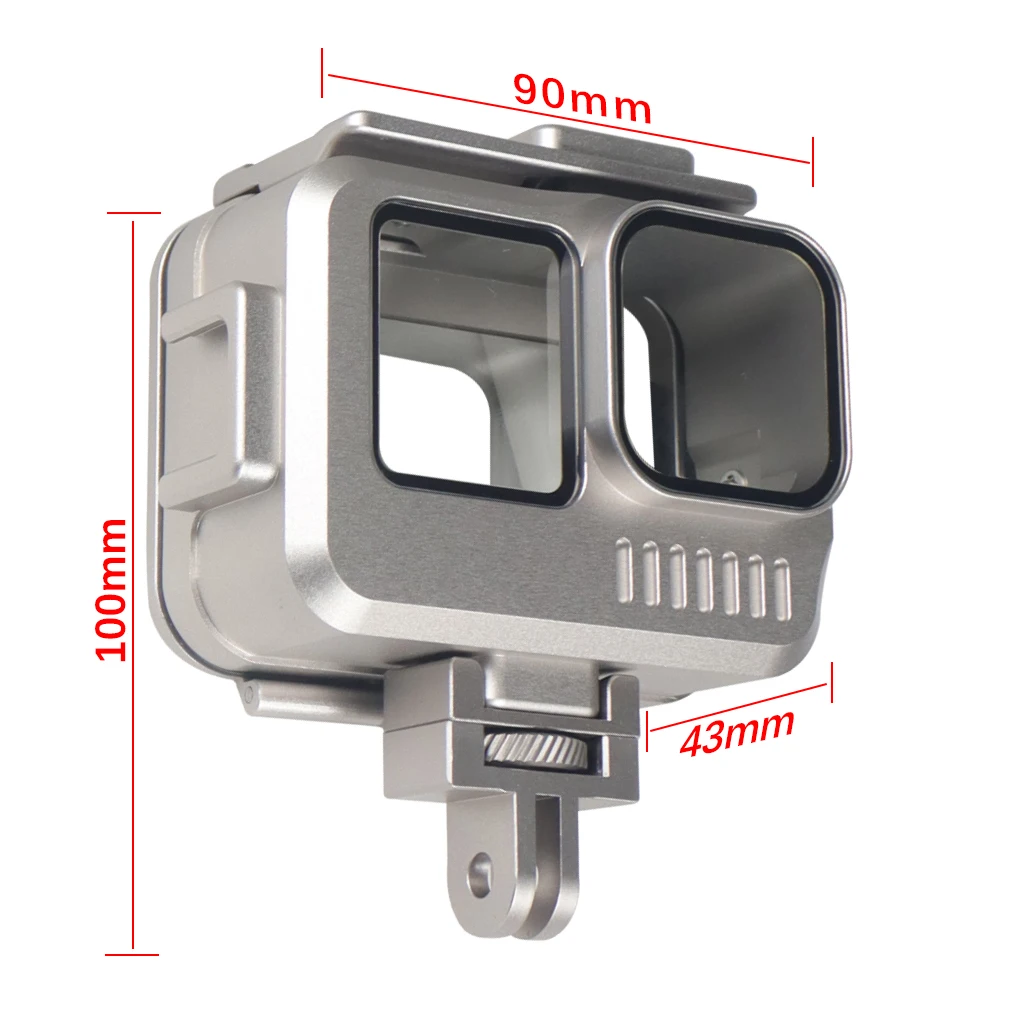 Metal 40m Waterproof Housing Case Dive Cage Rig for GoPro 13 12 11 10 9 Action Camera Underwater Vlog Frame Case Tripod Adapter