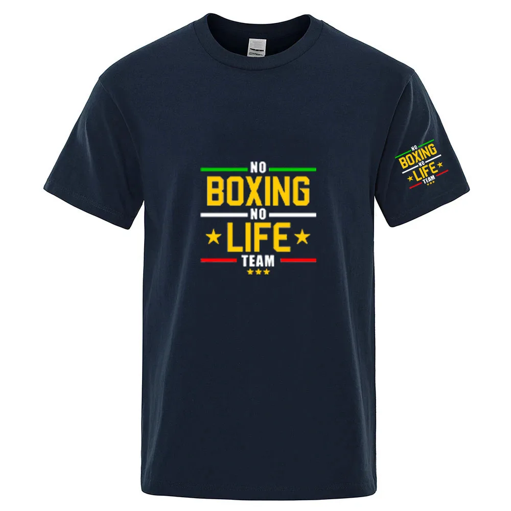 

2025 New Styl Summer No Boxing No Life Gym Print Men's Quick Dry Ordinary Thin Short Sleeve Fitness Breathable Sports Top