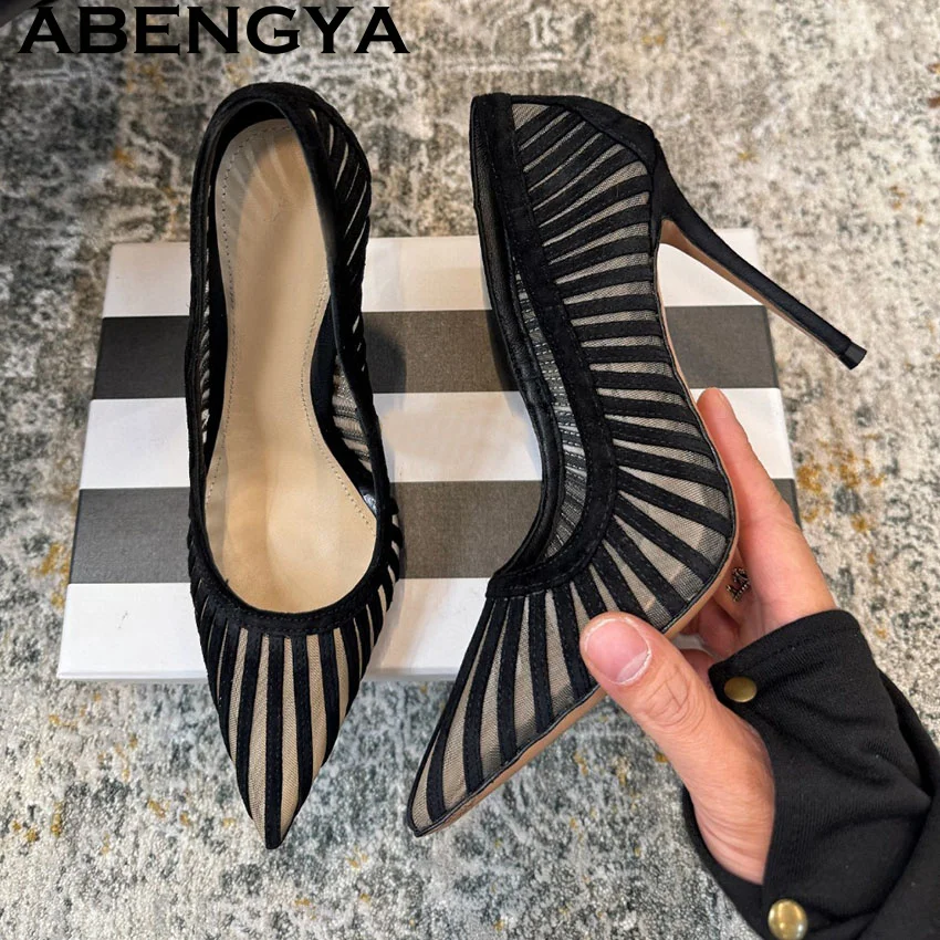 

Multicolour Sexy Lace Thin High Heels Sandals Women Lace Pointy Toe Stiletto Pumps Woman Summer Dress Party Shoes Mujer ﻿