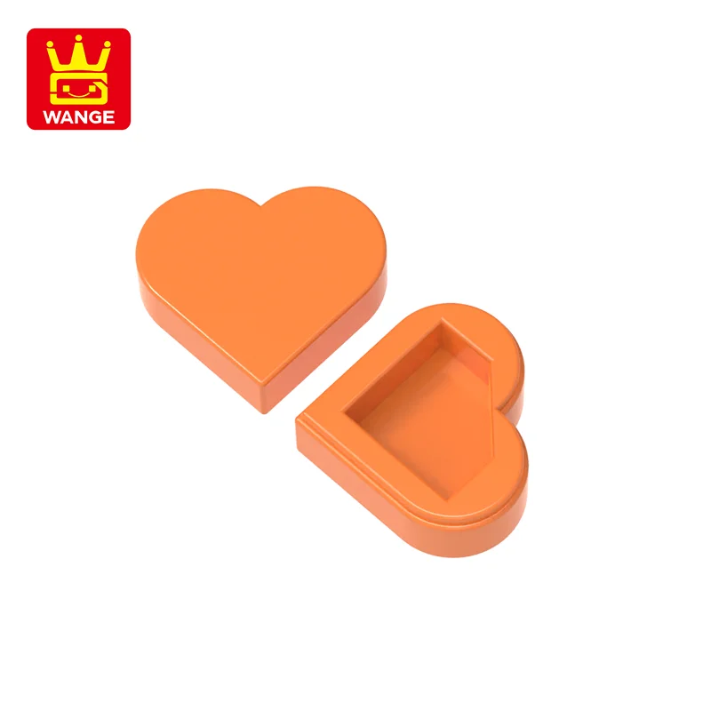 WANGE 39739 100g/651PCS Round 1x1 Heart Building Blocks Moc Love Plate Compatible with Bricks DIY Children Toys Gift