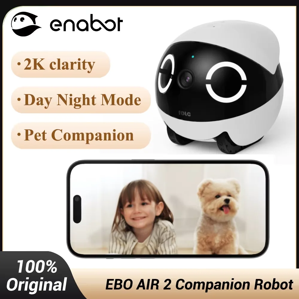 Enabot EBO AIR 2 Companion Robot 2K Resolution Home Security Pet Camera Night Vison Wireless APP Remote Control for Dog Cat Baby