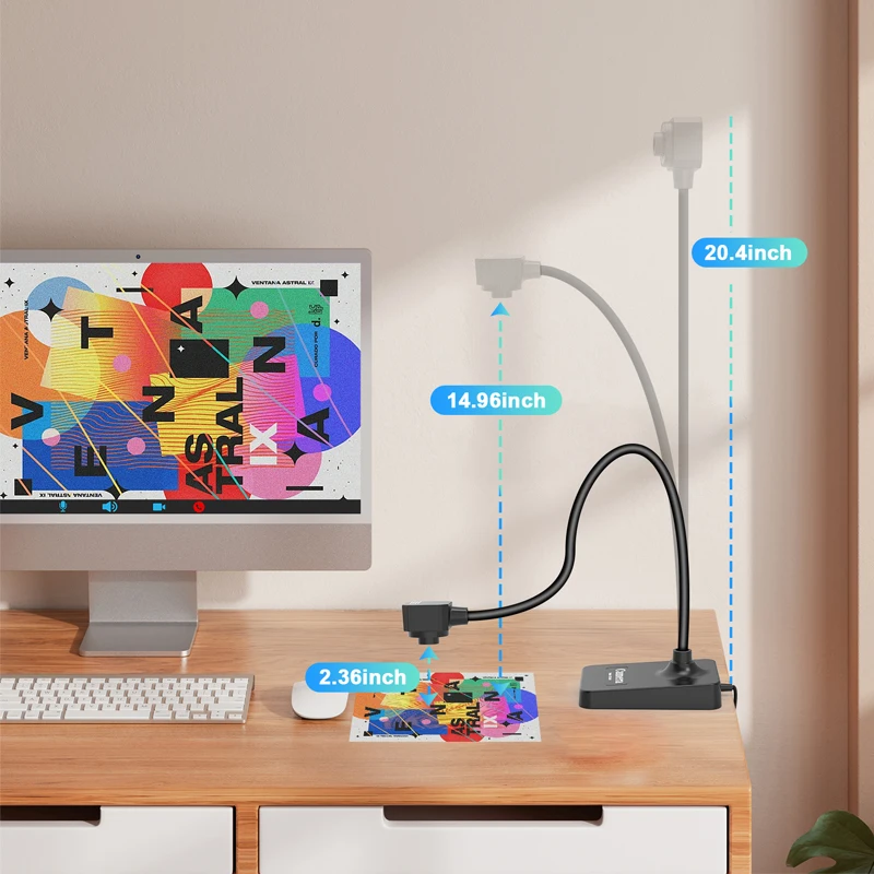 كاميرا مستندات USB للمعلمين، كاميرا ويب للتعلم عن بعد، كاميرا تركيز يدوية، مع ميكروفون، قابلة للطي لنظام التشغيل Mac OS، Windows، Chromebook #3