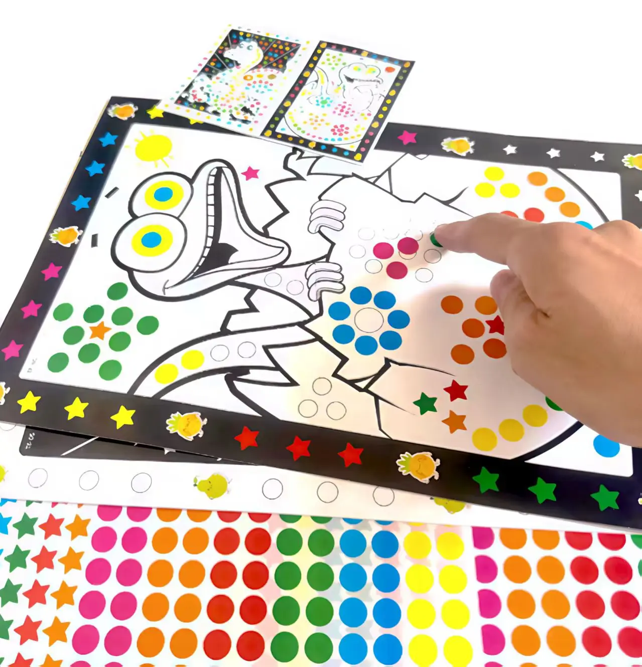6/10 Sheets/Lot Cute Cartoon Animal Drawing Mosaic Sticker Funny Puzzle Dot Stickers For Kids Children Early Educational Patienc
