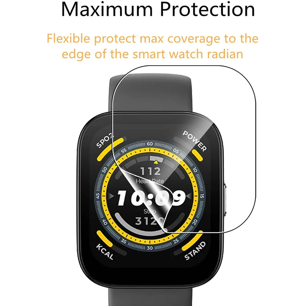 3/6pcs Hydrogel Protective Film For Huami Amazfit Bip5  Watch Soft Clear Protective Film Full Screen Protecto