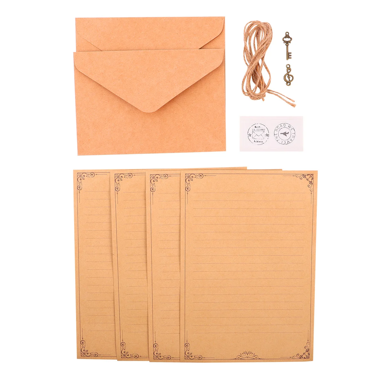 

Retro Kraft Writing Set A5 Note Envelope Stationery Style Letter Paper Creative Small Light Carry Kraft Paper Smooth