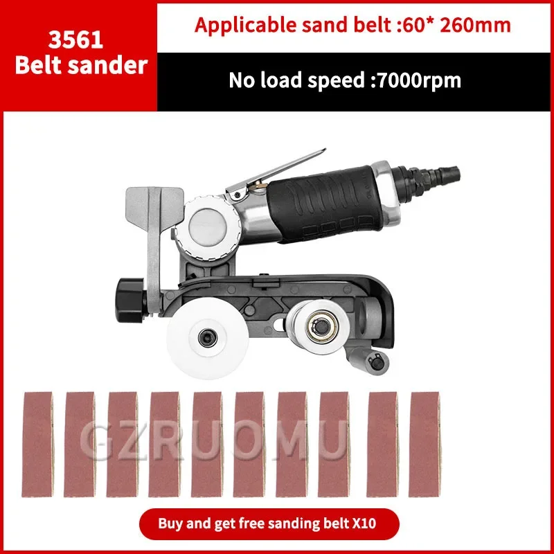 

60x260MM Air Belt Sander Mini Pneumatic Metal Drawing Grinding Machine Stainless Steel Woodworking Multifunction Polishing Tool