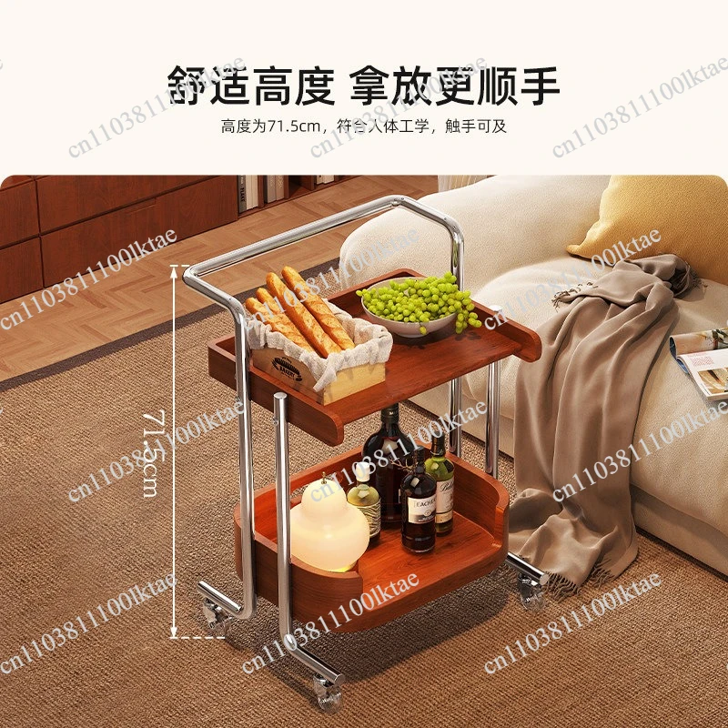 Trolley Rack with Wheels Removable Storage Side Table Living Room Bedside Multi-layer Storage Cabinet