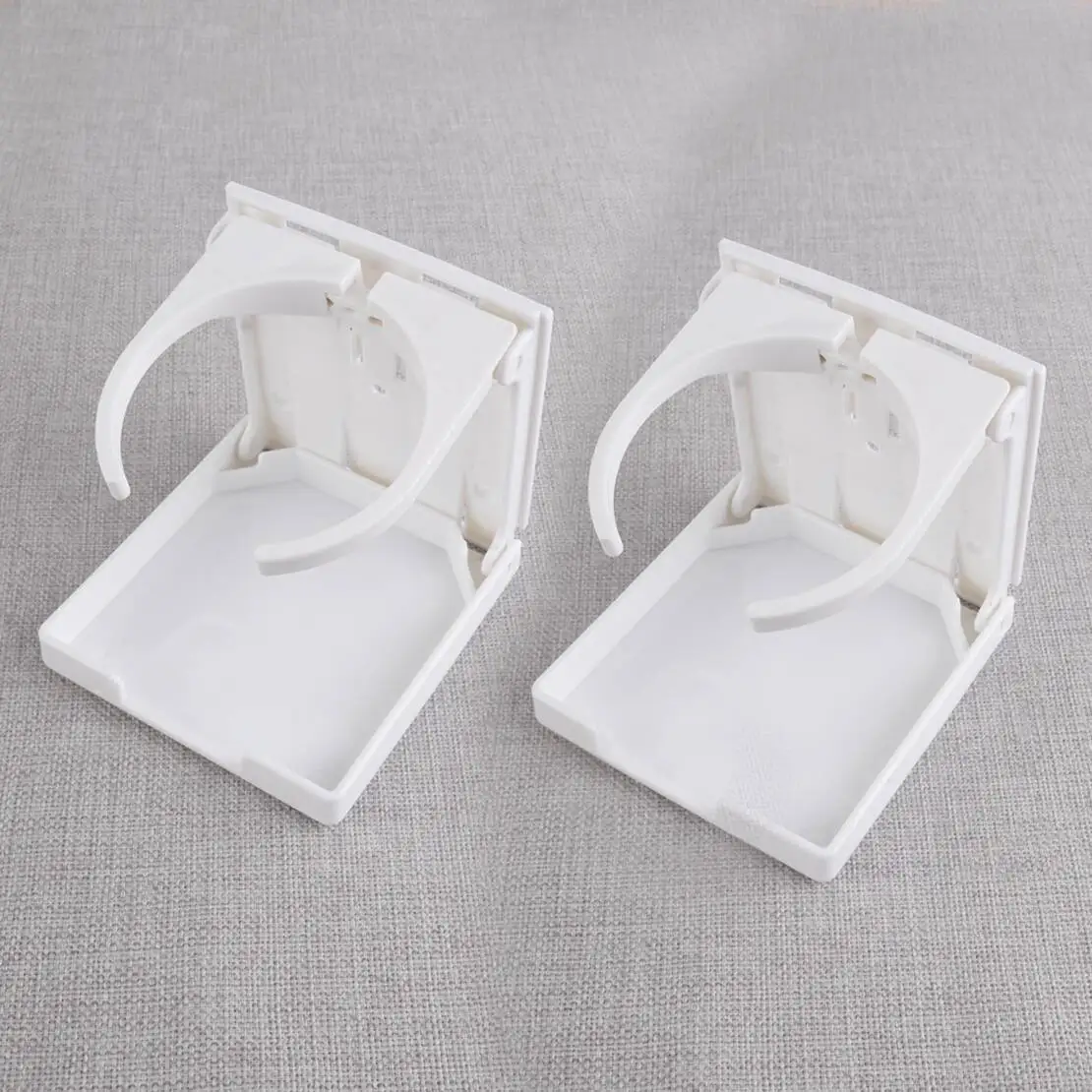 

2Pcs White Folding Drink Bottle Cup Holder Mount Fit For Car RV Boat Marine Caravan
