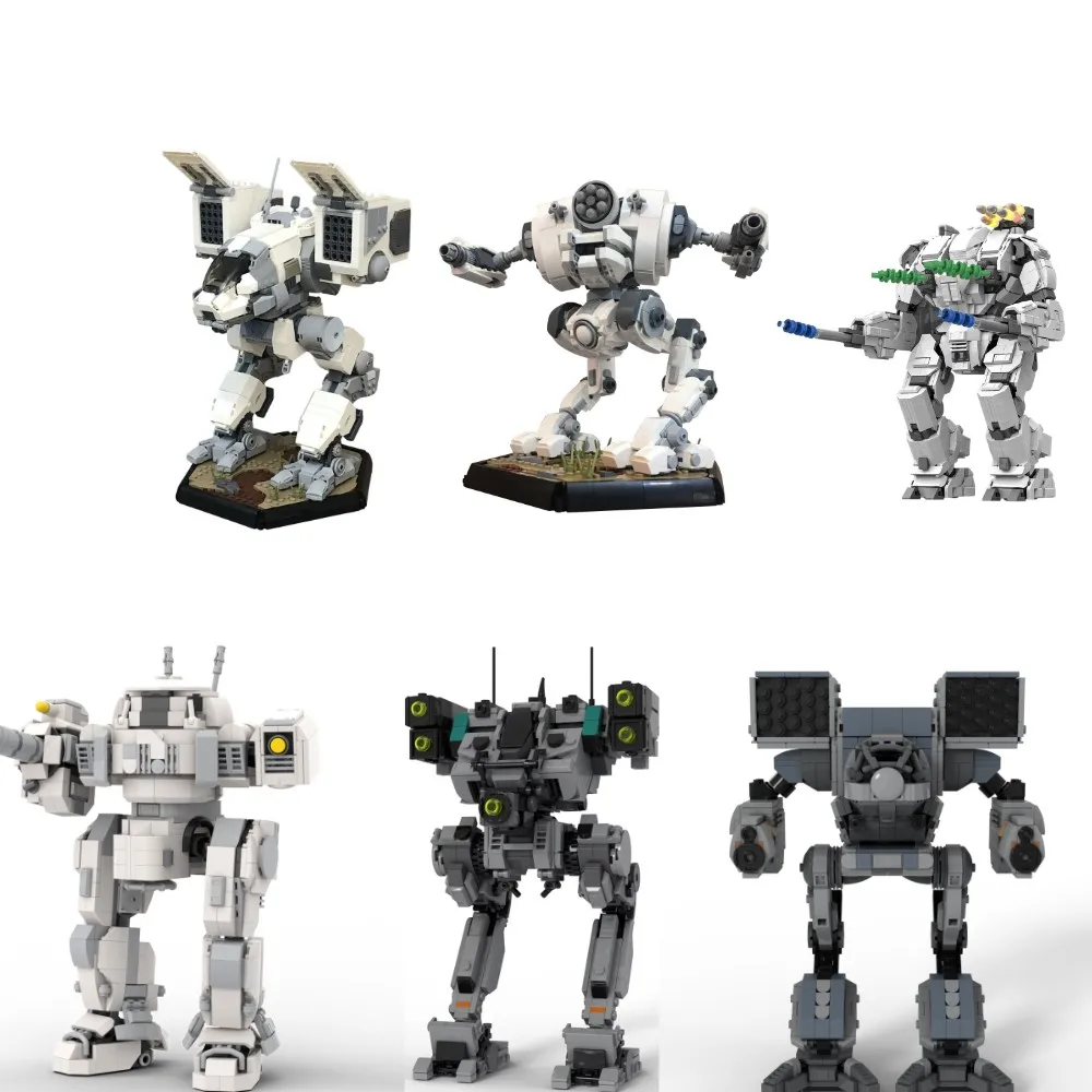 MOC Mech Robot BattleTecheds Flea Battle-Model Building Blocks Classic Game Clan Ghost Bear diy Bricks Toy For Children Gift