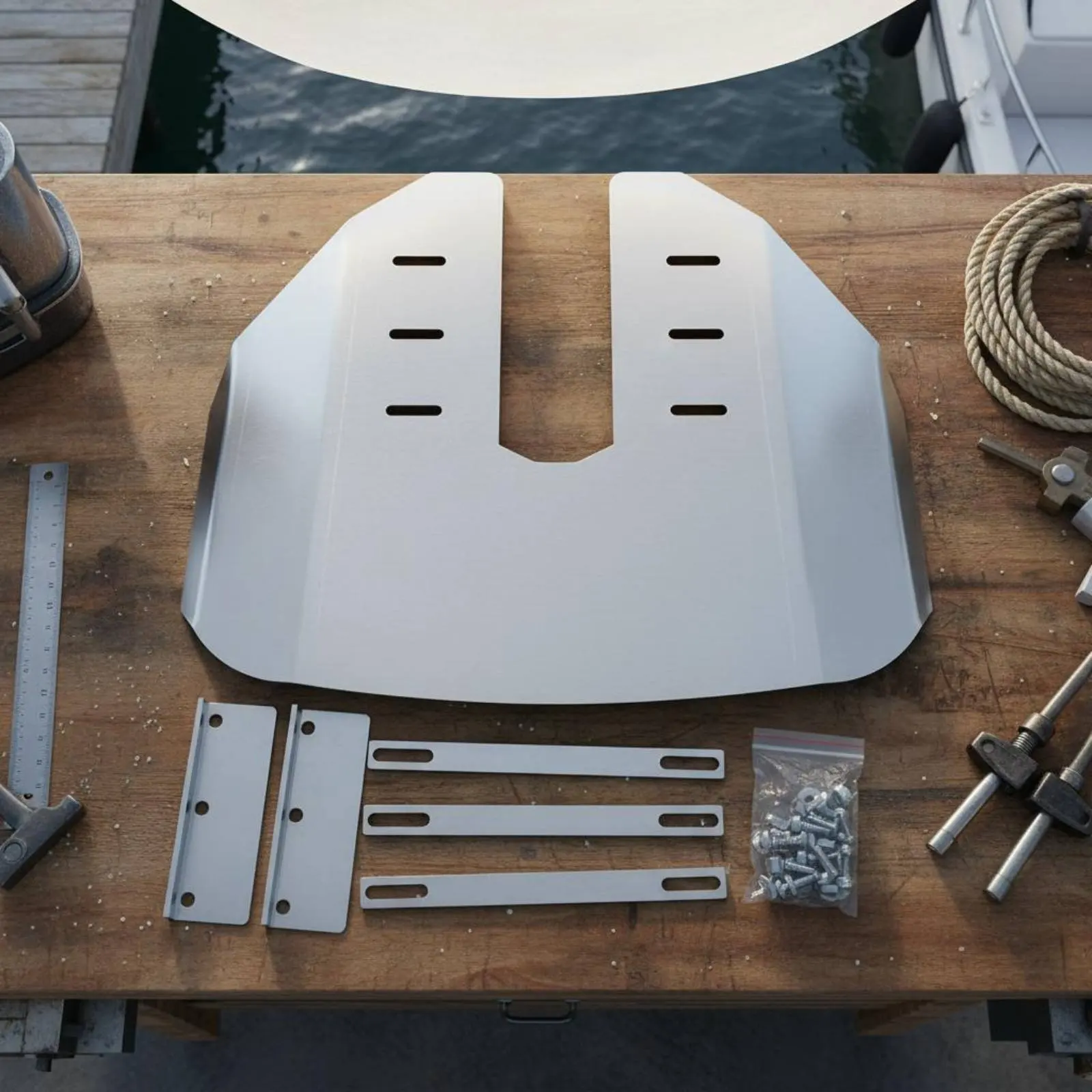 Outboard Engine Hydrofoil Stainless Steel Construction Outboard Hydrofoil Boat Engine Stabilizer Fin Improves Stability