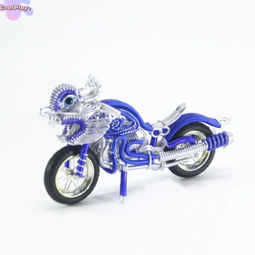 

Aluminum Wire Woven Motorcycle Sculpture Statue Collectible Aluminum Wire Motorbike Model Ornament Cartoon