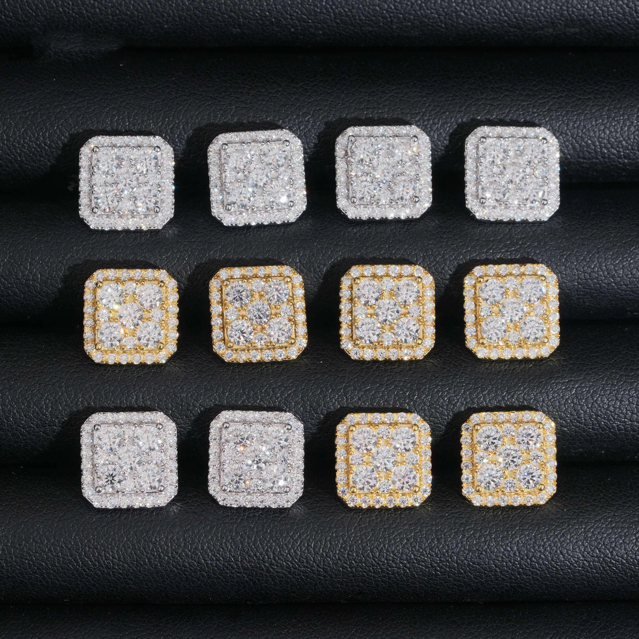 

Fashion S925 Silver Hip Hop Jewelry With GRA for Women Moissanite Stud Earrings