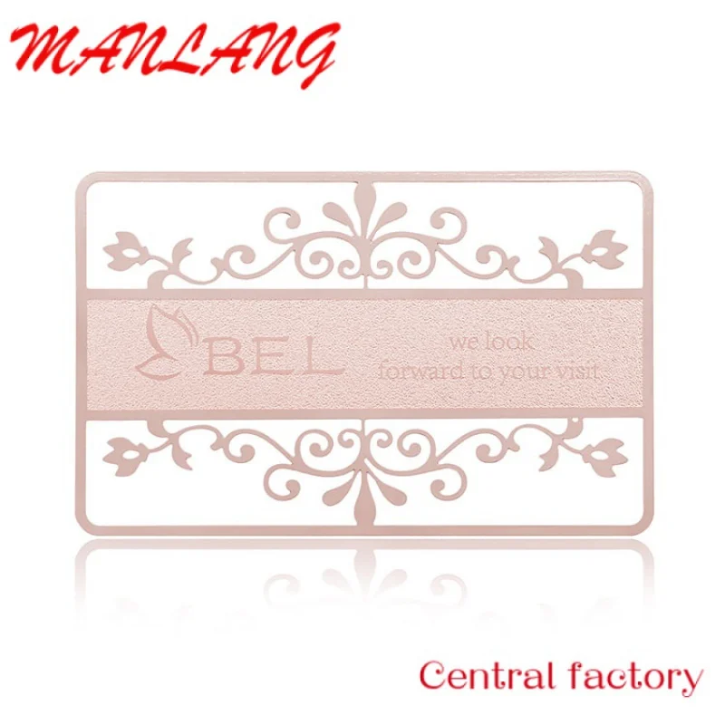 

Custom engraved Custo Logo Stainls steel Engraved etal Card Personalized etal irror Sier rose gold Busins Car u blank