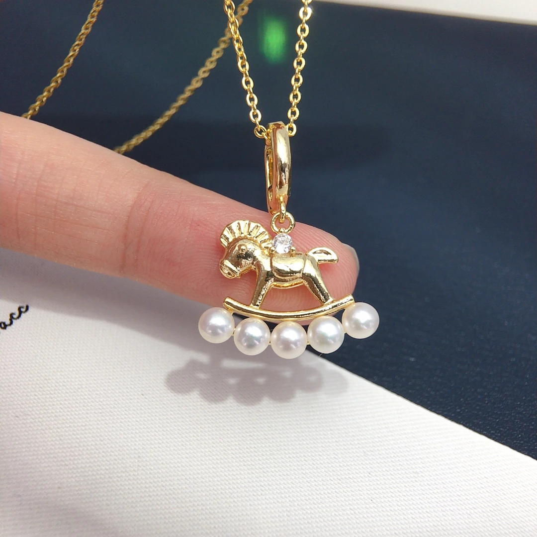 

ZHBORUINI 2025 New Arrival Natural Freshwater Pearl Pendant With Multiple Beads Trojan Universal Buckle Cute Pearl Style ﻿
