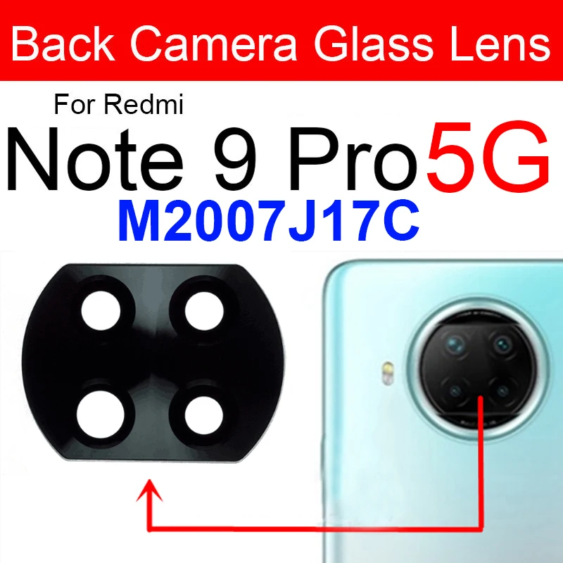 Main Rear Camera Glass Lens Frame Holder For Xiaomi Redmi Note 9 9s Note 9 Pro 5G Back Glass Lens Cover Adhesive Sticker Parts