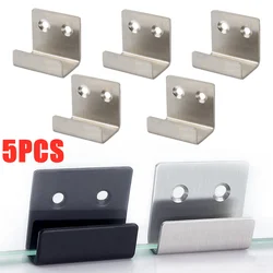 5PCS Stainless Steel Flat Hooks Hanger Ceramic Tile Billboard Display Board Holder Braces Brackets Fasteners Screws Nails