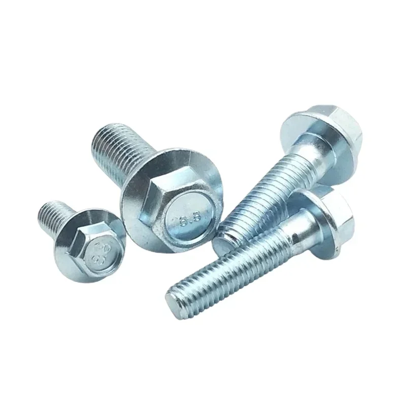 40pcs  M5 M6 M8 Hexagon Bolt Flanged 8.8 Grade Galvanized Outer  Flange Screw  L=10-30mm GB5787  16mm 20mm 25mm