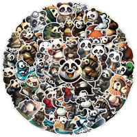10/30/50pcs Cartoon Animals Panda Kong Fu Stickers Cool Graffiti Sticker Phone Water Bottle Luggage Waterproof Decals Kids Toys