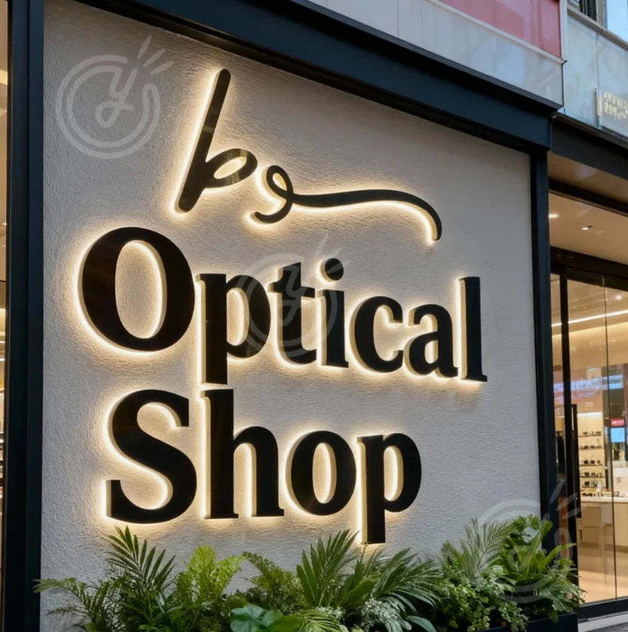 Custom 3d Addressable Led Letter Business Logo Sign Outdoor Solar Backlit Light Up Advertising Signage Optical Shop Sign Letter