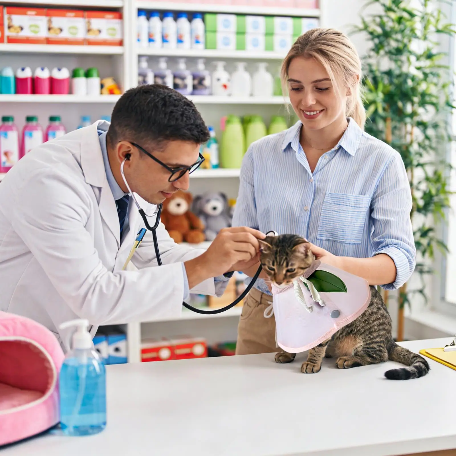 

Cat Dog Cone Adjustable Drawstring Closure Prevent Licking Dog Cone Protective Collar For Small Medium Large Breeds Puppy Indoor