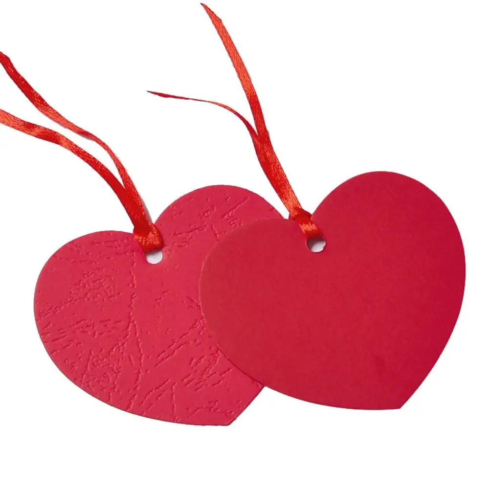 50pcs Crafts Mini Message Card Solid Color Hang Hanging Tag Love Heart Shaped Holiday Wishes Greeting Card Wish Wall