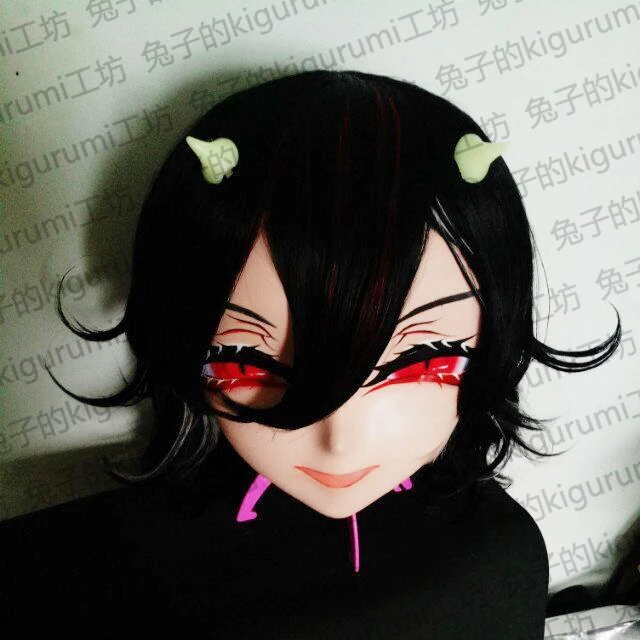 (KM174)Top Quality Handmade Female Resin Cosplay Japanese Role Play Kijin Seija Kigurumi Mask Crossdresser Doll Transgender Mask