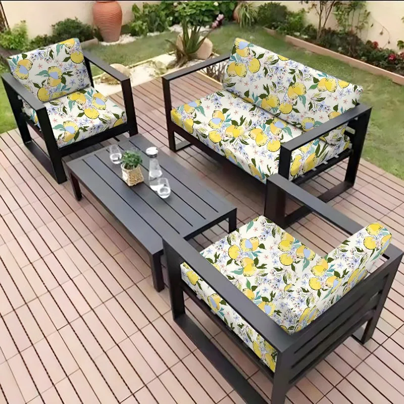 1/2/3 Seater Patio Stretch Sofa Cushion Cover Outdoor Cushion Cover Replacement Patio Furniture Slipcovers Chair Seat Covers