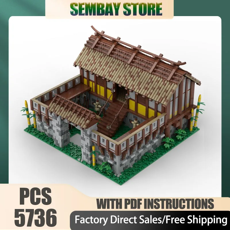 

Moc Building Bricks Age of Empires - Barracks (East Asian) Model Technology Blocks Medieval Christmas DIY Toy Construction Gift