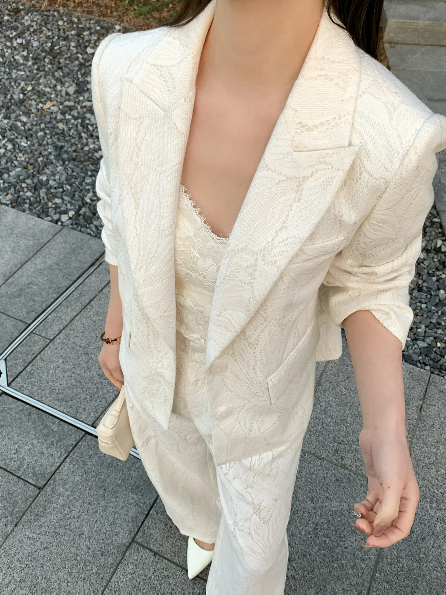 

Романтичный кружевной жакет для женщин, весна 2026, новинка, премиум-класс, на одной пуговице, с длинными рукавами, свободный крой