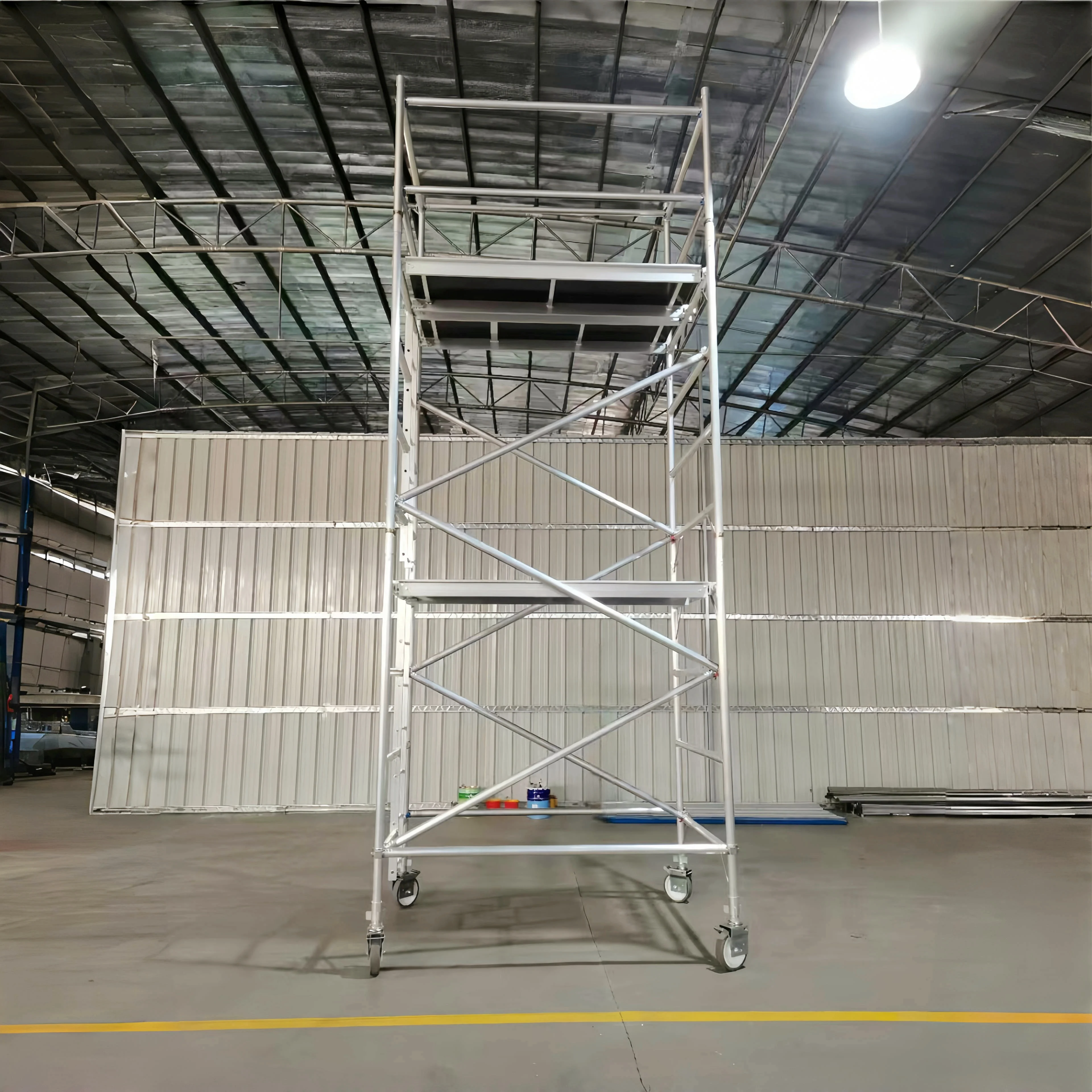 High Quality Professional Manufacturer Mobile Ladder Aluminium Scaffolding Sales Double Width Climb Ladder Scaffolding