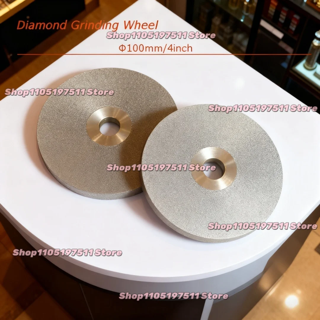 4 Inch Dia100mm Double Sided Diamond Abrasive Disc Diamond Grinding Wheel for Jade Ceramic Gemstone Alloy Rotary Polishing
