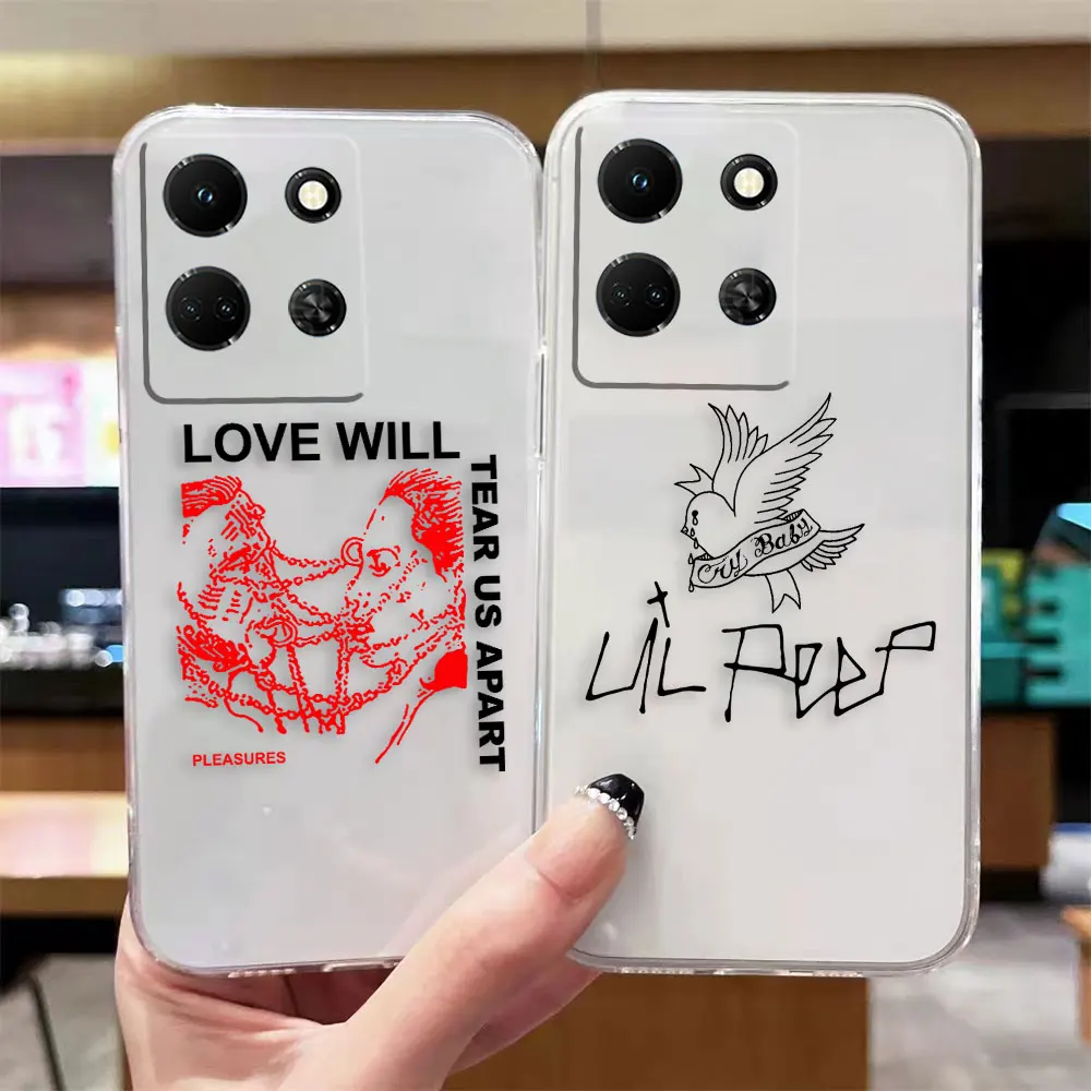 Clear Case For Infinix NOTE 10 11 12 30 30i SMART 4 5 6 7 ZERO CAMON 19 20 PRO Case Cry Baby Lil Peep Love Hell Boy Face Singer