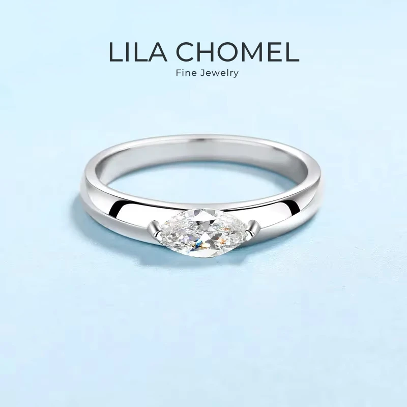 

Birthday Gift Platinum PT950 Women Wedding Band Moissanite Diamond 0.5CT Daughter Bar Mitzvah Girl Valentine's Day Rings Jewelry