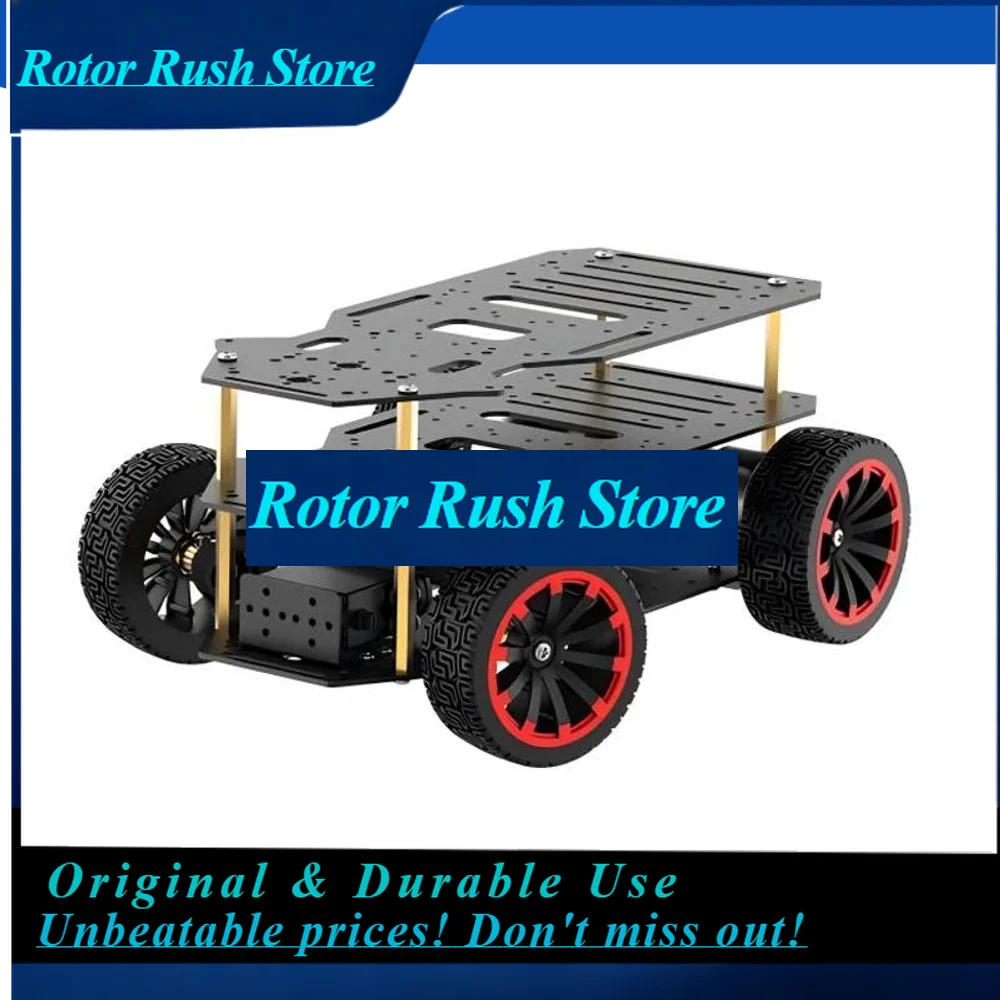 RoRuS5KG Load Assembled Metal Ackerman Robot Car Chassis With Dual Encoder Motor Front Wheel Servo Steering ROS Programmable Rob