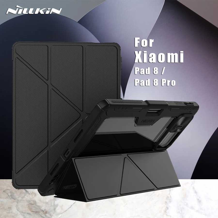 Nillkin For Xiaomi Pad 8 Pro Case Multi-angle Folding Bumper Flip Leather Pro Camera Slide Protect Case For Xiaomi Pad 8