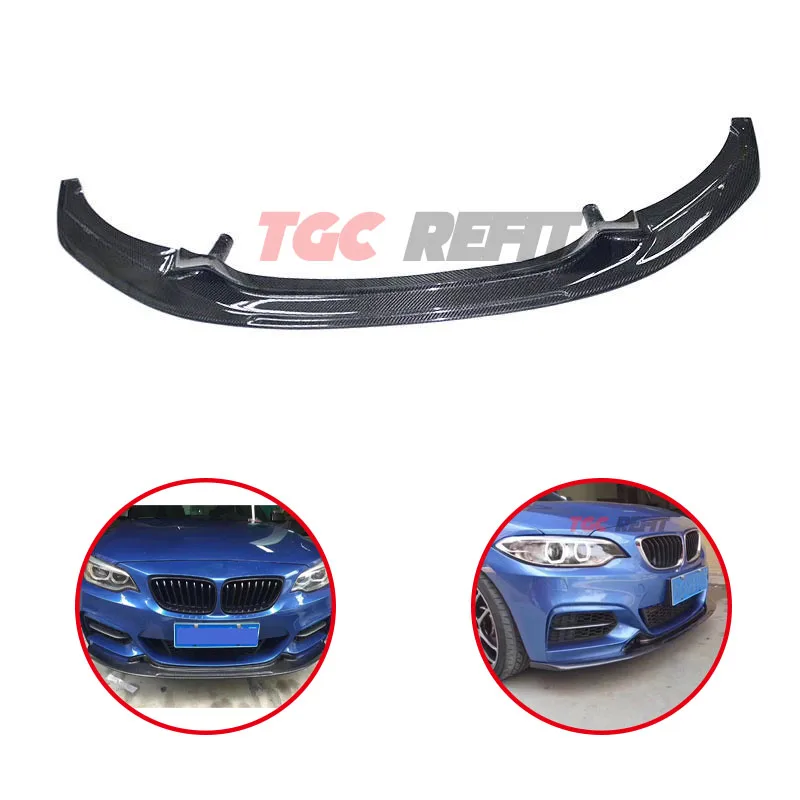 For BMW 2 Series F22 220i 228i 235i M235i M tech 2014-2017 Carbon Fiber Bumper Cover Front Lip Chin Spoiler Apron