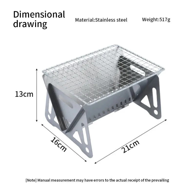 Stainless Steel BBQ Grill Portable Folding Heating Stoves Multifunction Camping Barbecue Grill Rack Net Firewood Stove