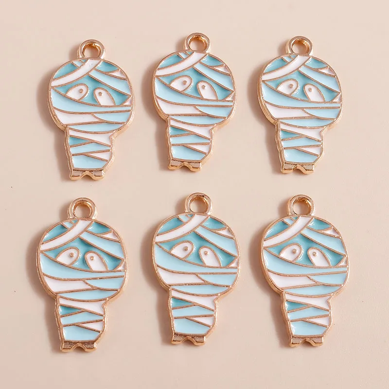 20 Stück süße Emaille Halloween Geist Kürbis Fledermaus Charms für Schmuckherstellung Ohrringe Anhänger Halsketten Armband DIY Bastelbedarf – Detail 16