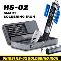 FNIRSI HS 02 Smart Soldering Iron Automatic Sleep 100-450℃ Temperature Rapid Heating PCB Soldering Station Portable Toolbox Kit