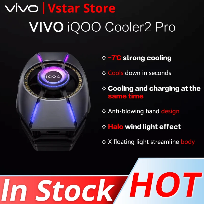 VIVO iQOO Cooler 2 Pro Fan iRA2335 Halo light Gaming Phones Cooling Fan Smart FunCooler For VIVO REDMAGIC