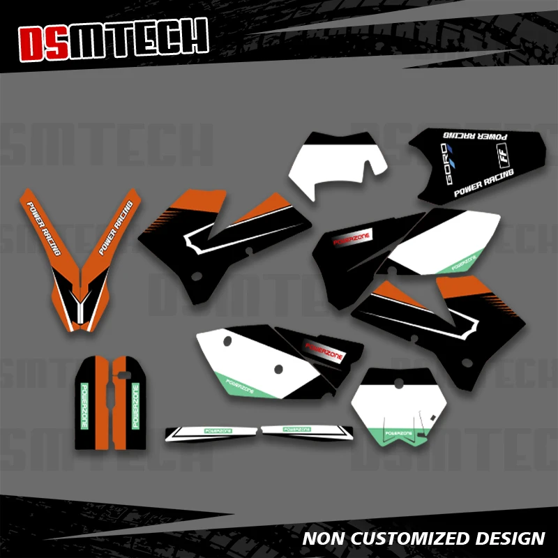 

DSMTECH для KTM EXC EXCF 125 200 250 300 400 450 525 EXC EXC-F 2005 2006 2007, комплект графических наклеек, индивидуальный номер, имя 002