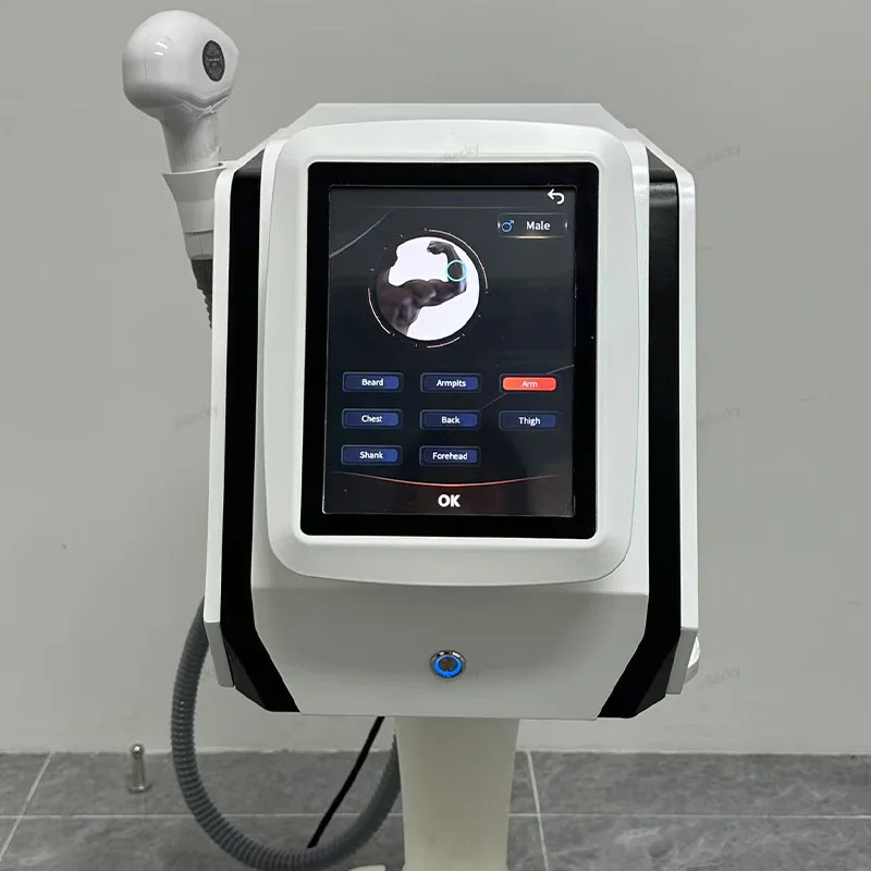 آلة إزالة الشعر بالليزر ديود المهنية آلة إزالة الشعر غير مؤلم مع تبريد 3 أطوال موجية 755/808/1064 نانومتر لتجديد شباب الجلد