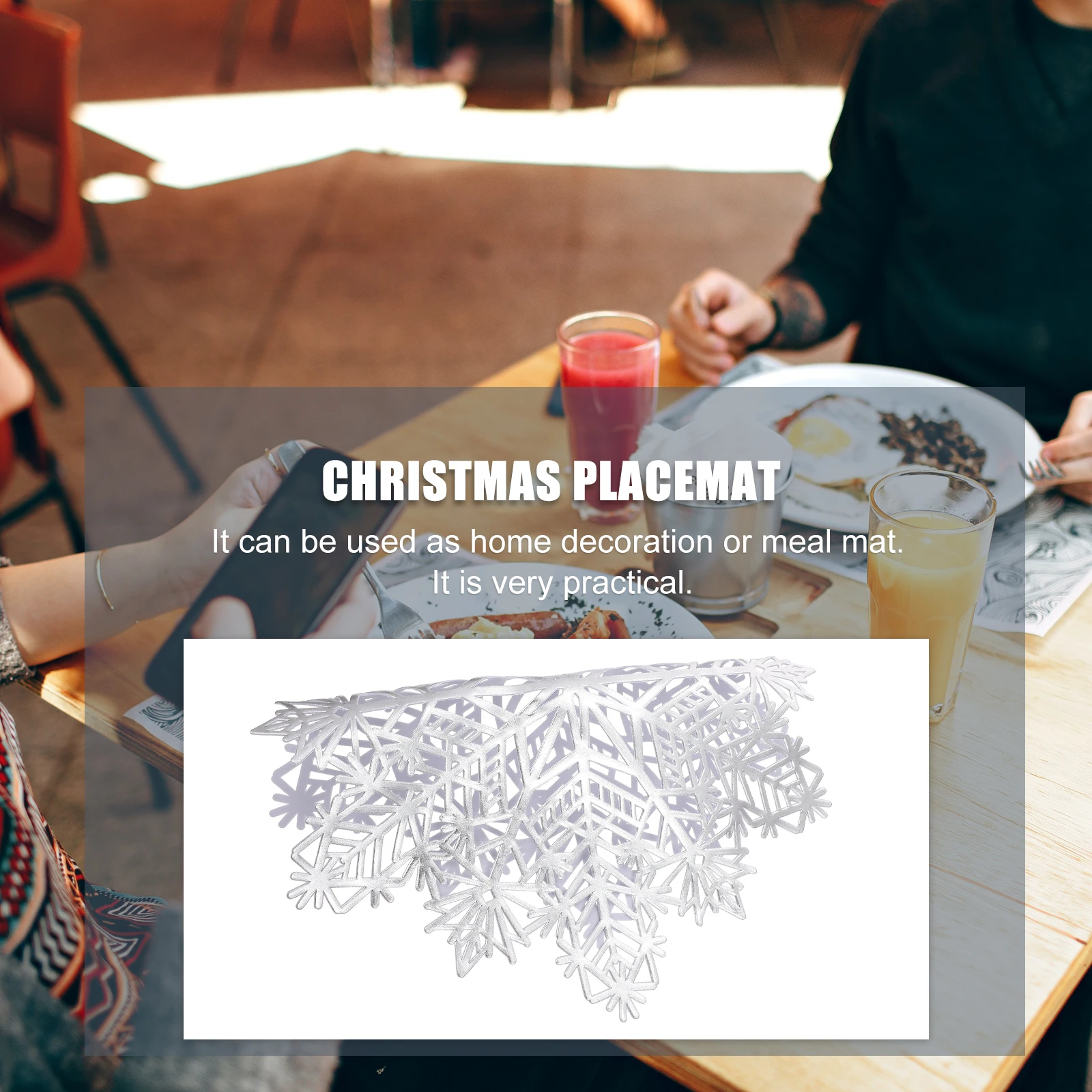 Christmas Snowflake Table Mat Holiday Mats Party Placemats Festive Printed Decorations