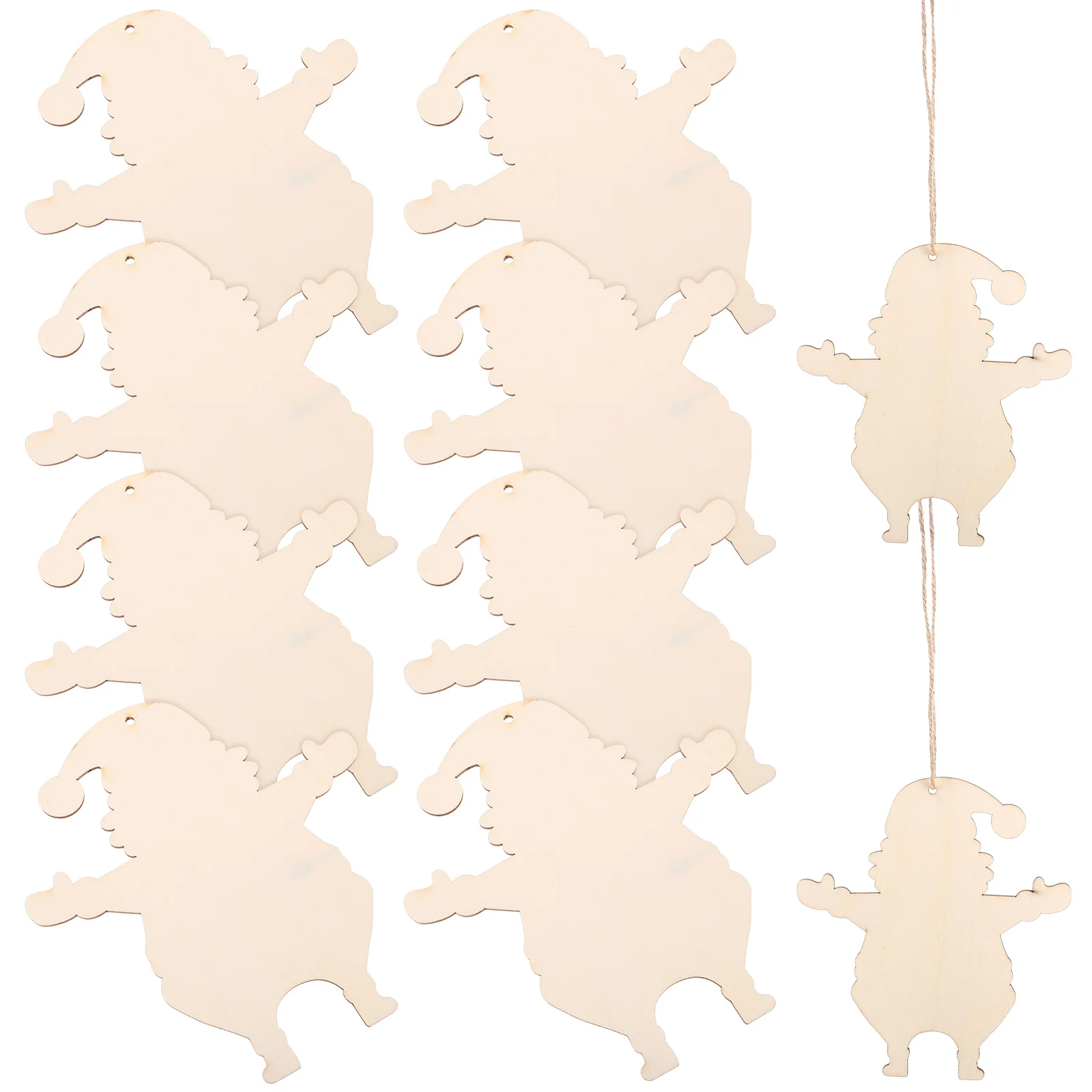 

10 Pcs Wooden Christmas Baubles Blank Chips Unfinished Slices Graffiti Sawdust Pendant Drawing Xmas Cutouts