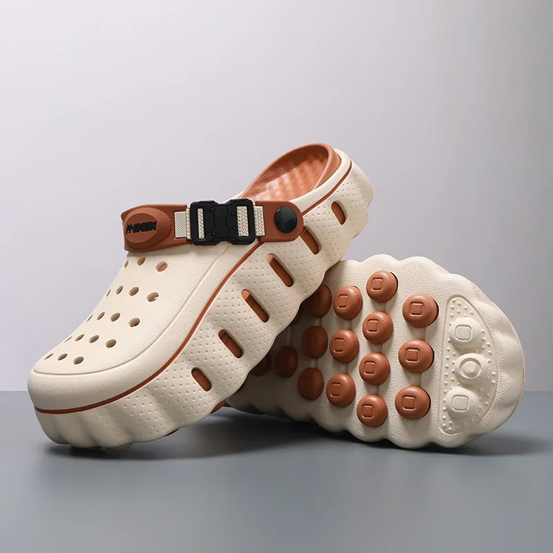 

Casual Clogs Mens Fashion Printed Summer Shoes Thick-bottom Anti-slippery Outdoor Sandals for Men 2026 New Design Garden Shoes
