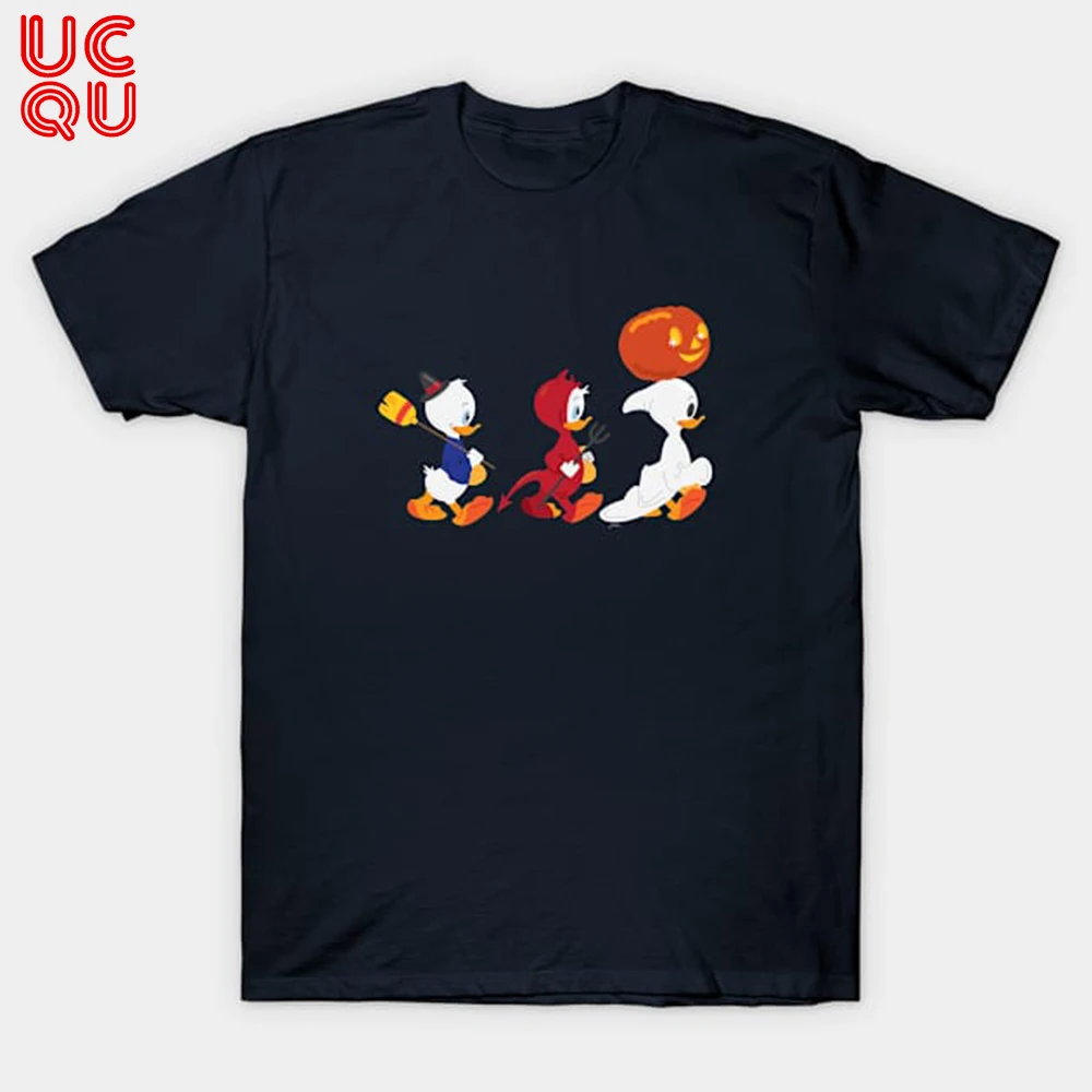 Pumpkin Halloween Donald Duck Men's T Shirt Cotton Short Sleeve Tops Summer Casual Streetwear Y2K T Shirt for Men Women Clothing