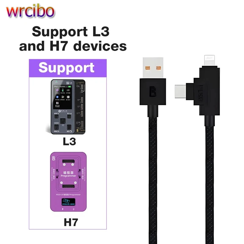 

Инструмент LB 2-в-1, фиолетовый экран, инженерный разъединительный кабель для iPhone SE 6-X iPad 9,7/12,9/10,5, поддержка iOS 17/16/15, фиолетовый режим