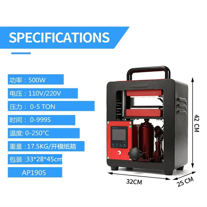 Máquina de impressão por transferência de calor pequena quente manual hidráulica superior e inferior placa alta 6*12cm imprensa