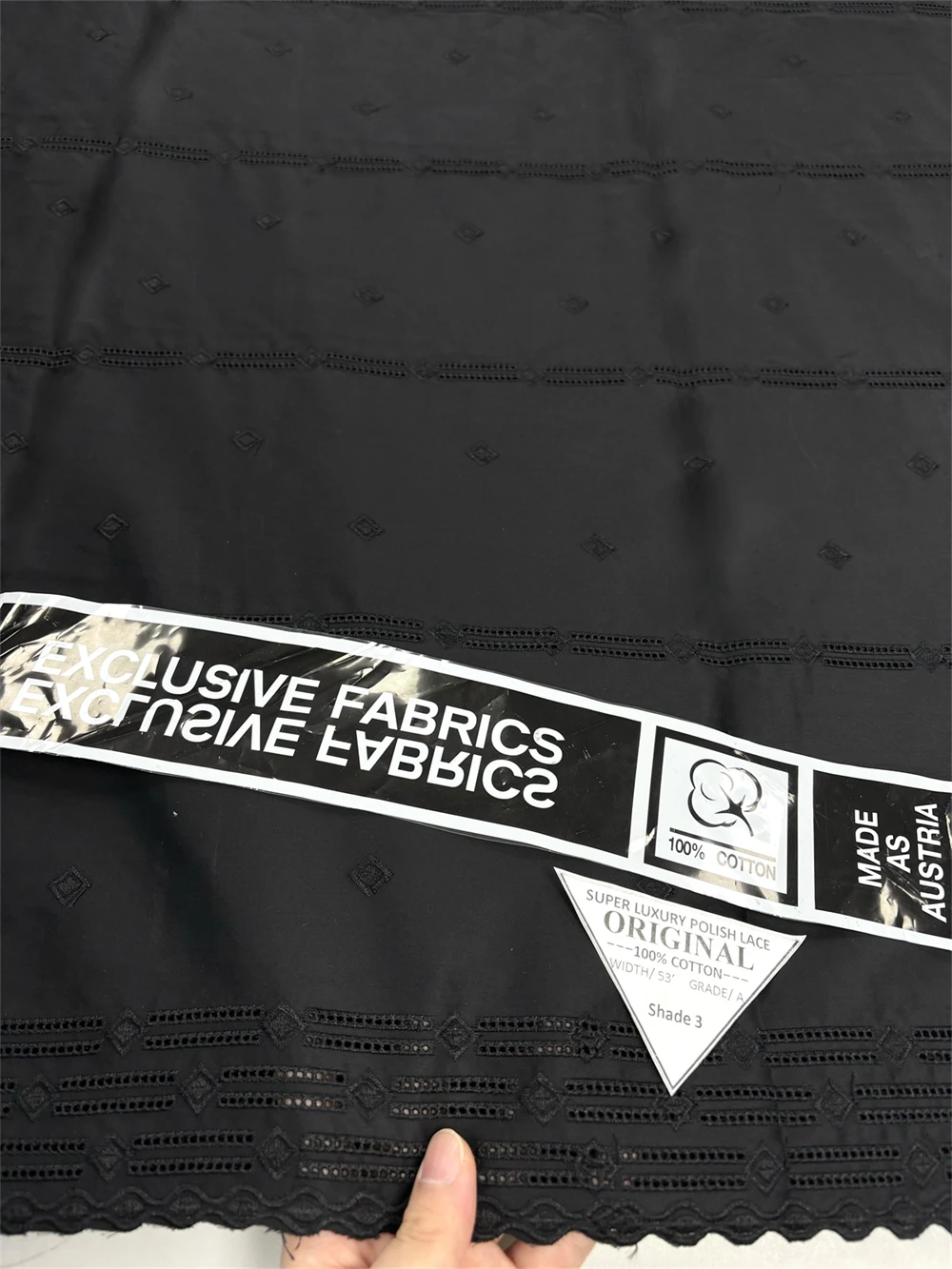 

Pure Color 5 Yard Nigerian 100% Cotton Polish Satin Embroidery Fabric High Quality Swiss Voile Lace Material For Men Dubai Style